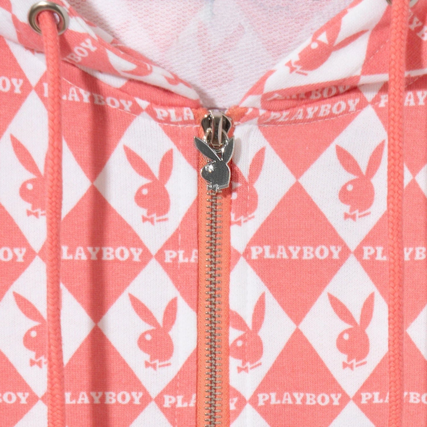 Playboy Rabbit Head Hoodie felpa zip Pink oversize