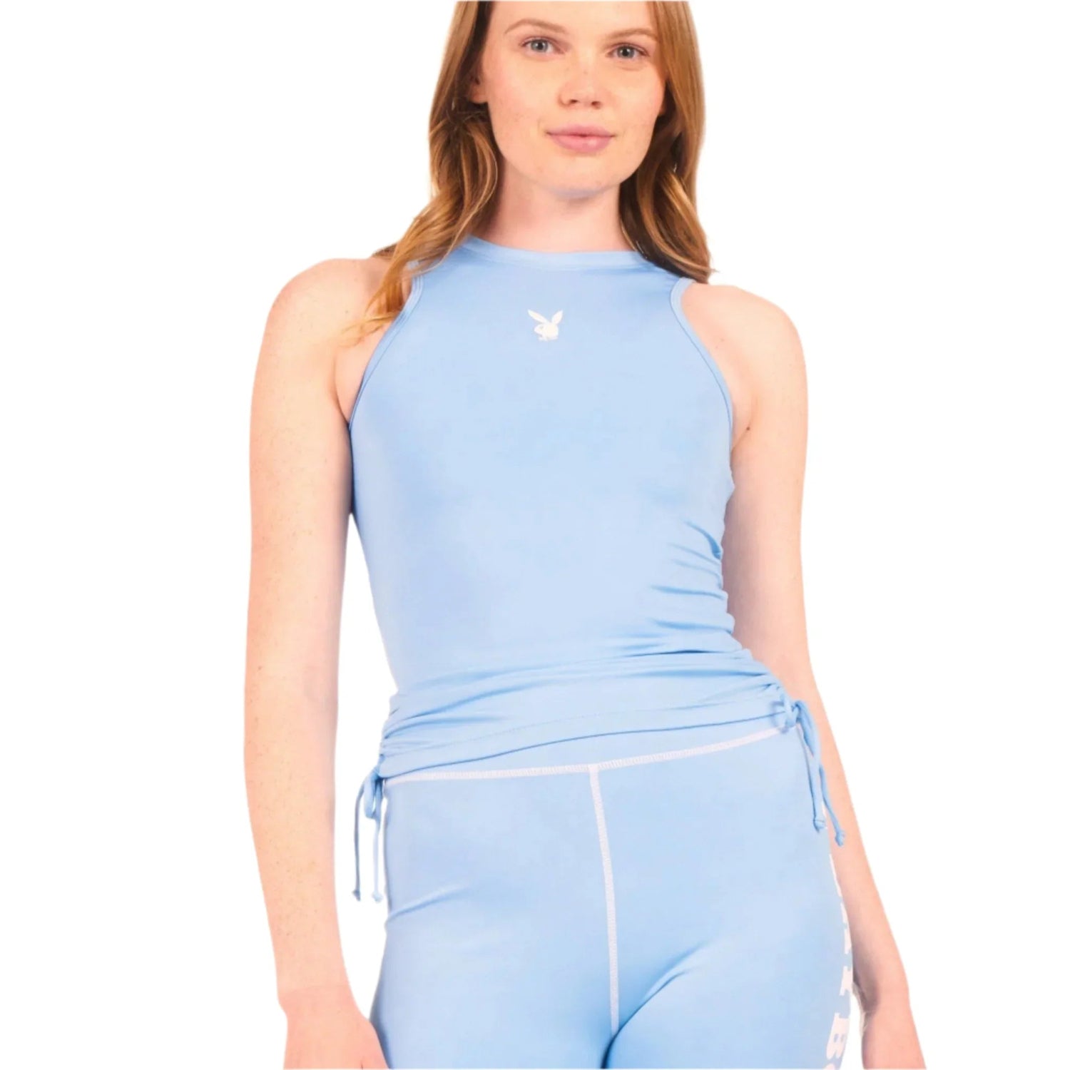 Playboy Active Ruched canotta blu poliestere riciclato