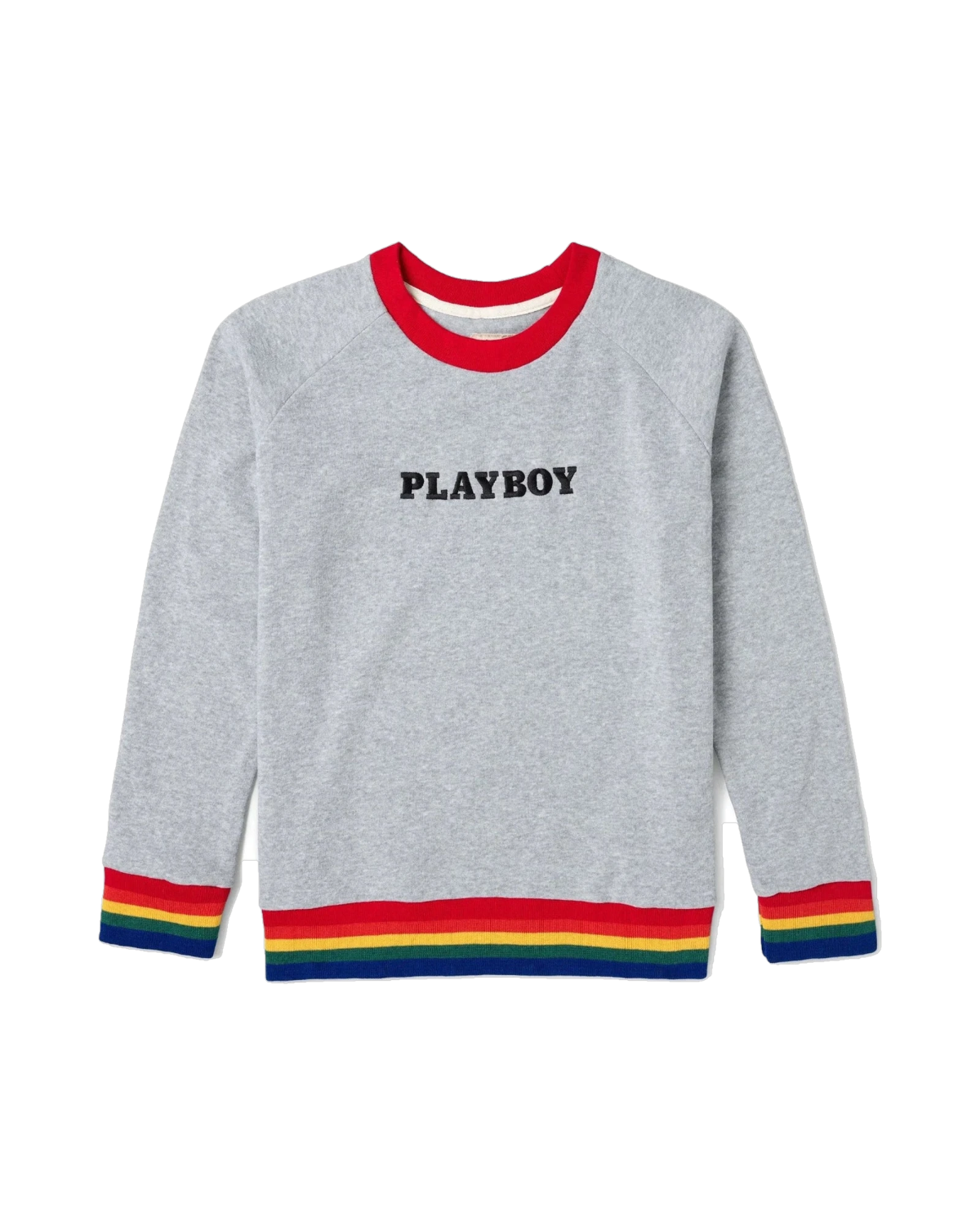 Playboy Rainbow Love felpa unisex grigia cotone poliestere