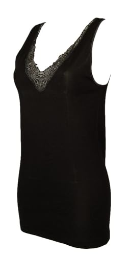 Egi 124SL Camiciola Spalla Larga Donna Nero Pizzo