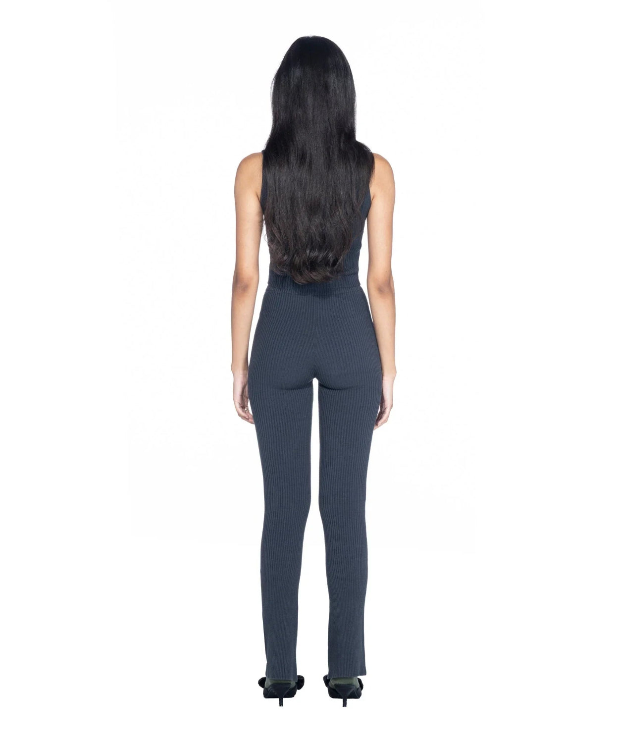 Playboy Cropped Ribbed canotta cropped nera in costina