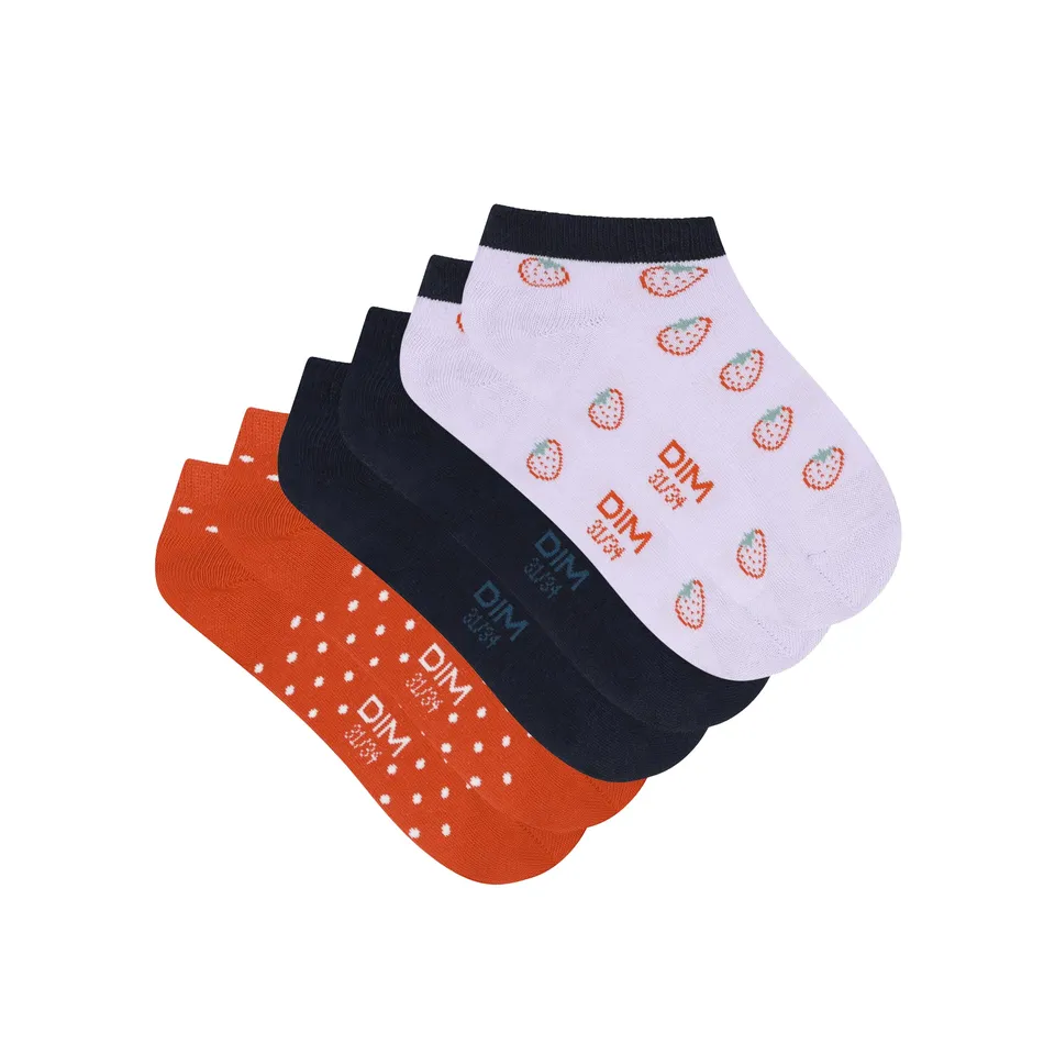 DIM Cotton Style Fragole calzini bambina 3 paia rosse 27-30