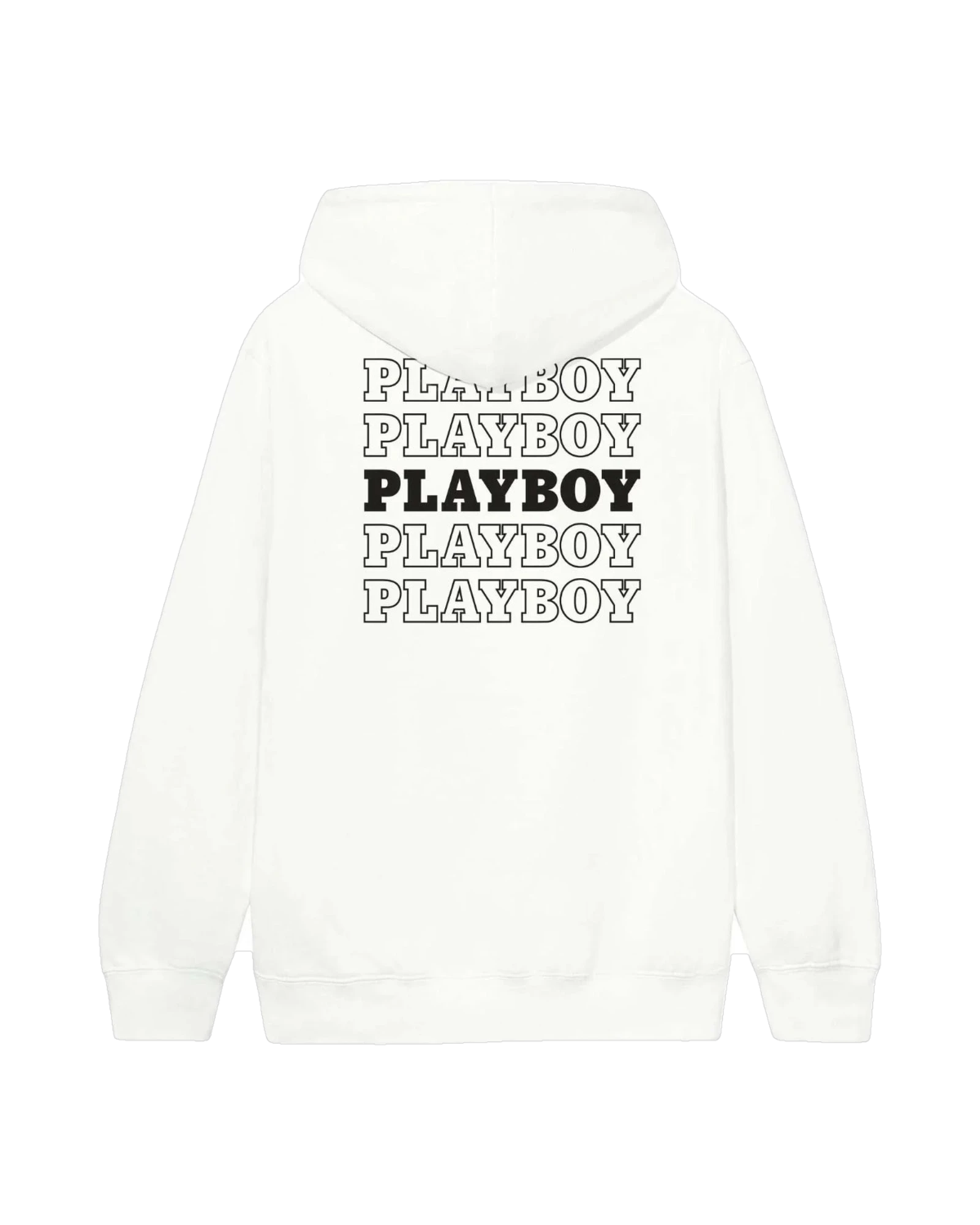 Playboy Repeating Masthead felpa con cappuccio nera in pile