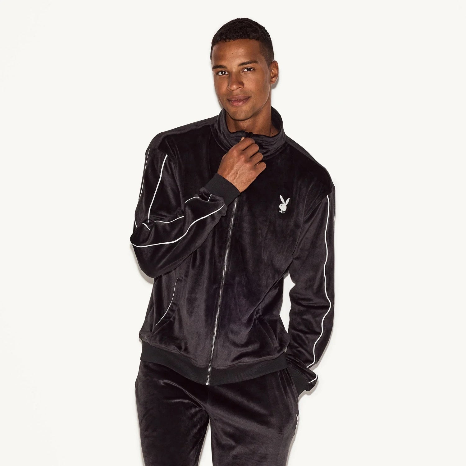 Playboy Track Velour giacca uomo blu navy