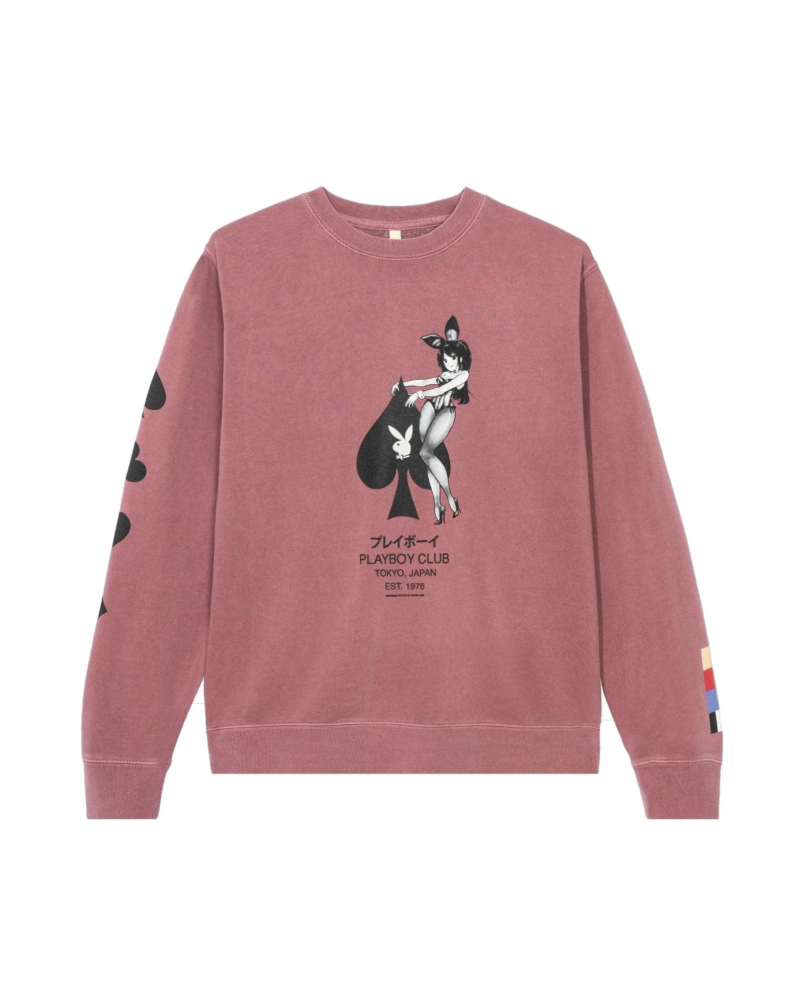 Playboy Ace of Spades felpa girocollo bordeaux cotone