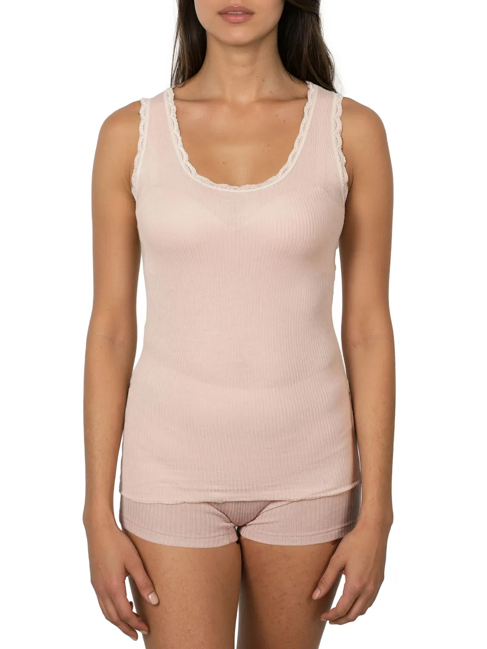 Egi 5111 canotta spalla larga modal cashmere pizzo