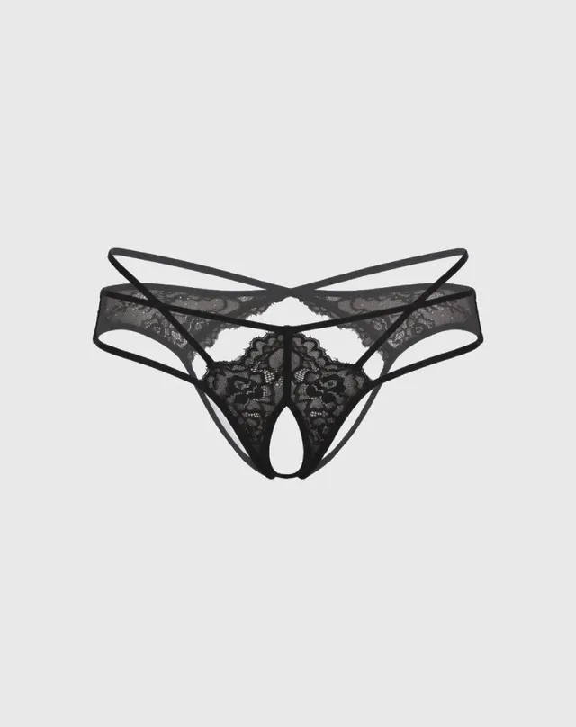 René Rofé Batting Eyelash bikini pizzo nero S/M