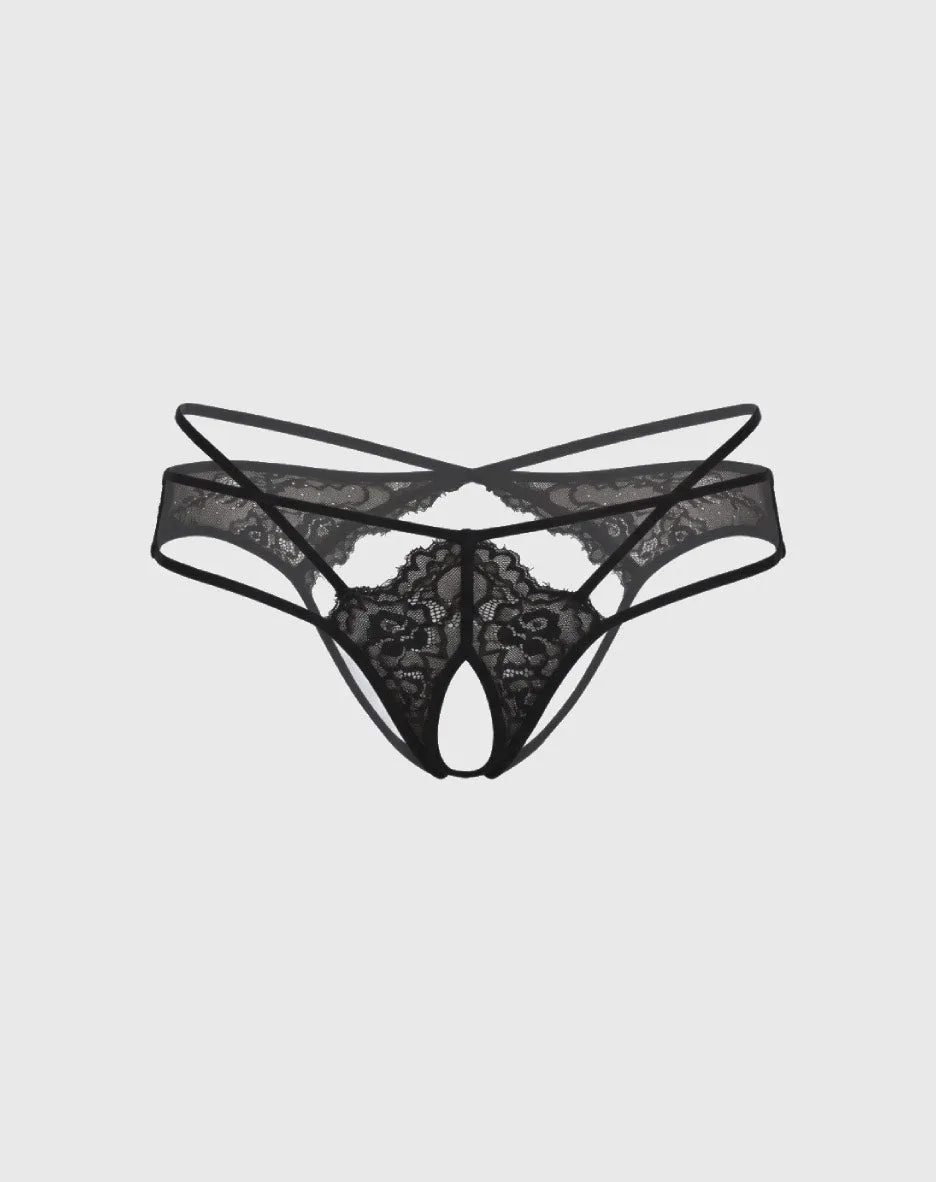 René Rofé Batting Eyelash bikini pizzo nero S/M