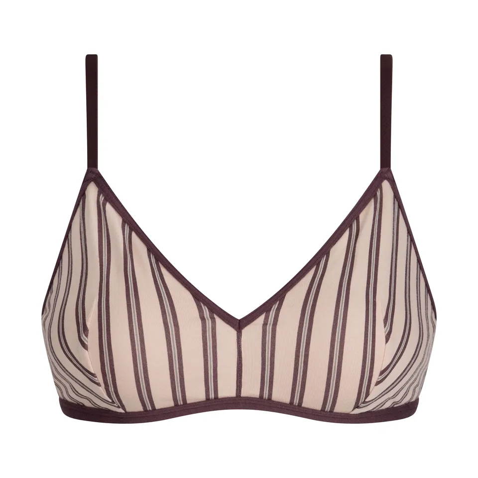 DIM Ines de la Fressange bralette triangolo cotone marrone rosa