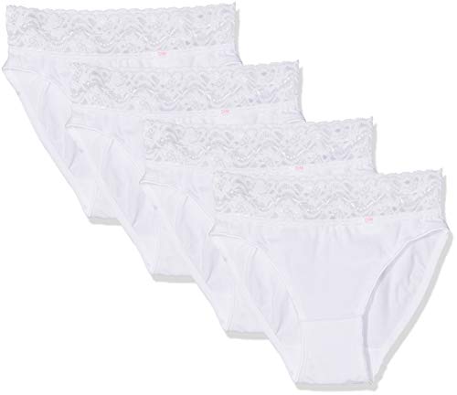 DIM Slip Midi Cotone slip donna bianco XXS-XS x4 pizzo
