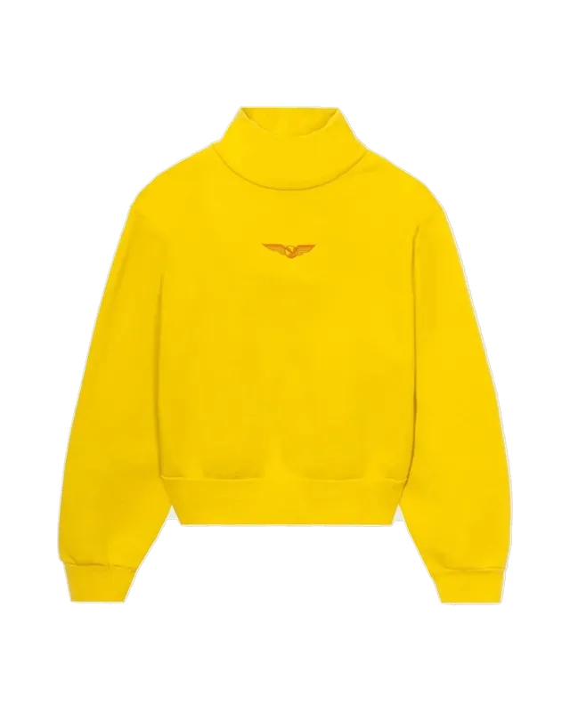 Playboy Aviation Wings Felpa cropped collo alto cotone