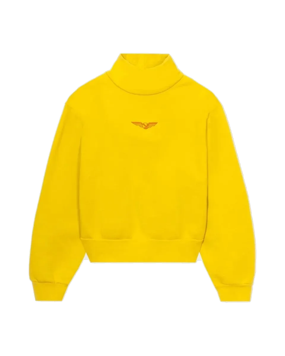 Playboy Aviation Wings Felpa cropped collo alto cotone
