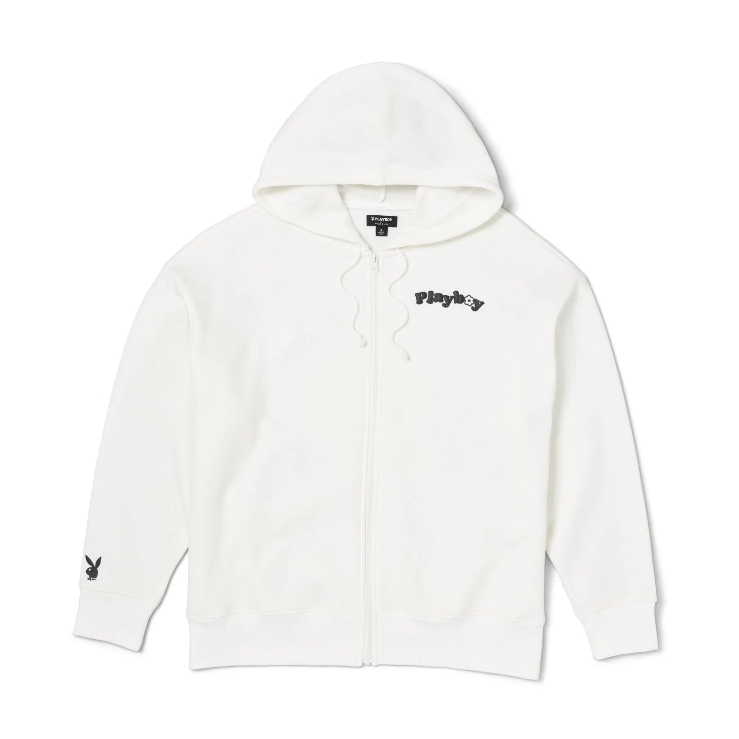 Playboy Camper felpa donna cappuccio bianca oversize