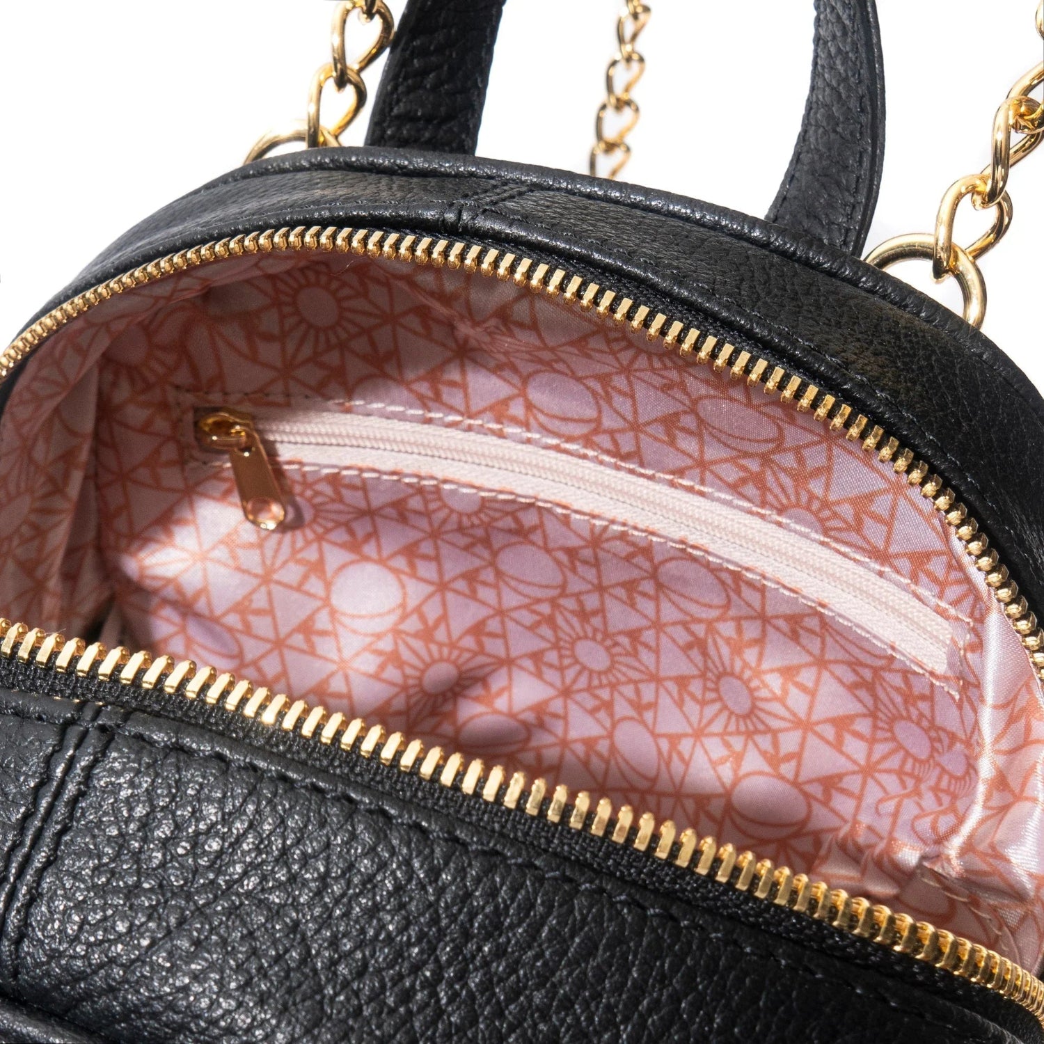 Playboy zaino mini pelle nera vera donna catena oro
