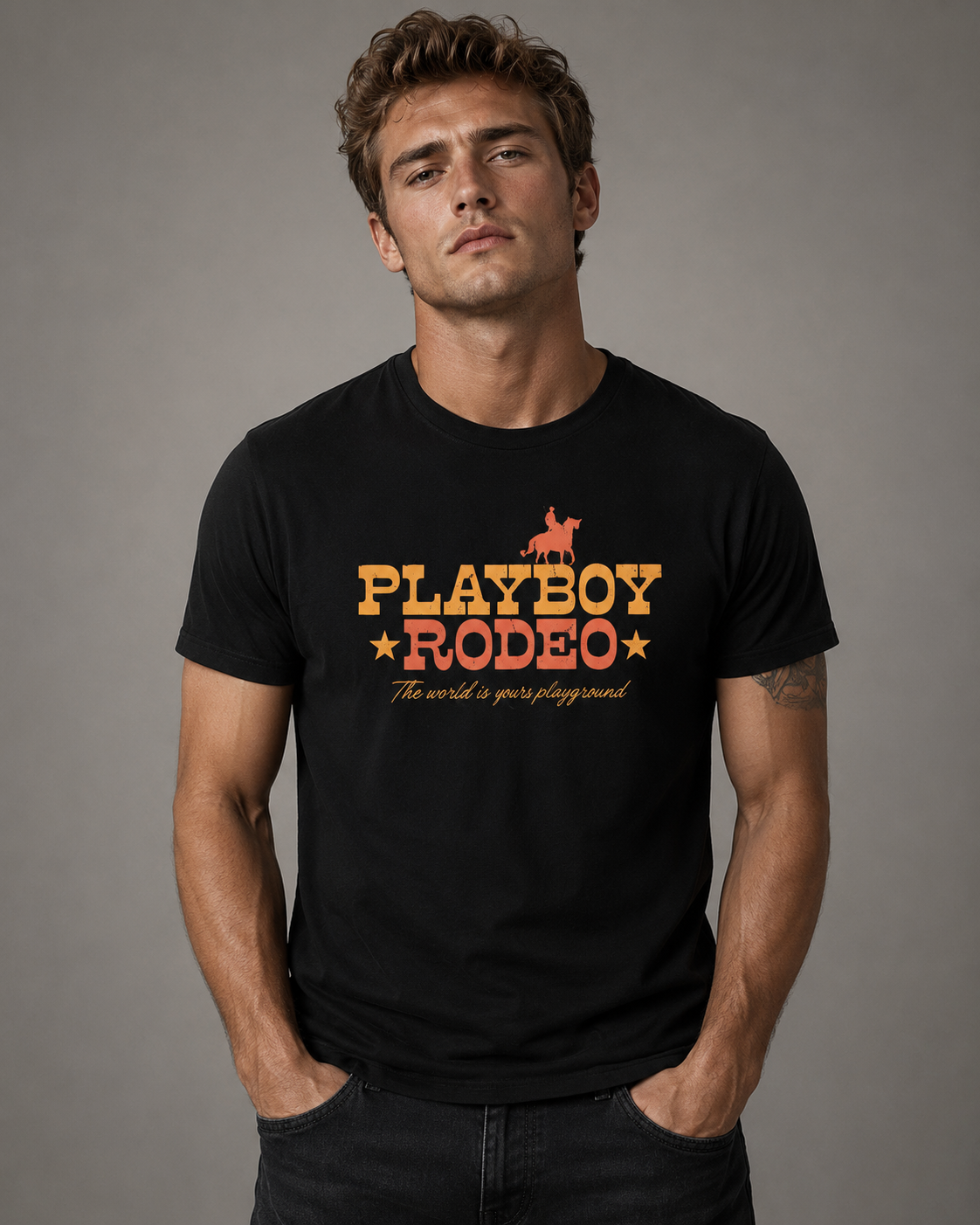 Playboy Rodeo Tee t-shirt cotone bianca