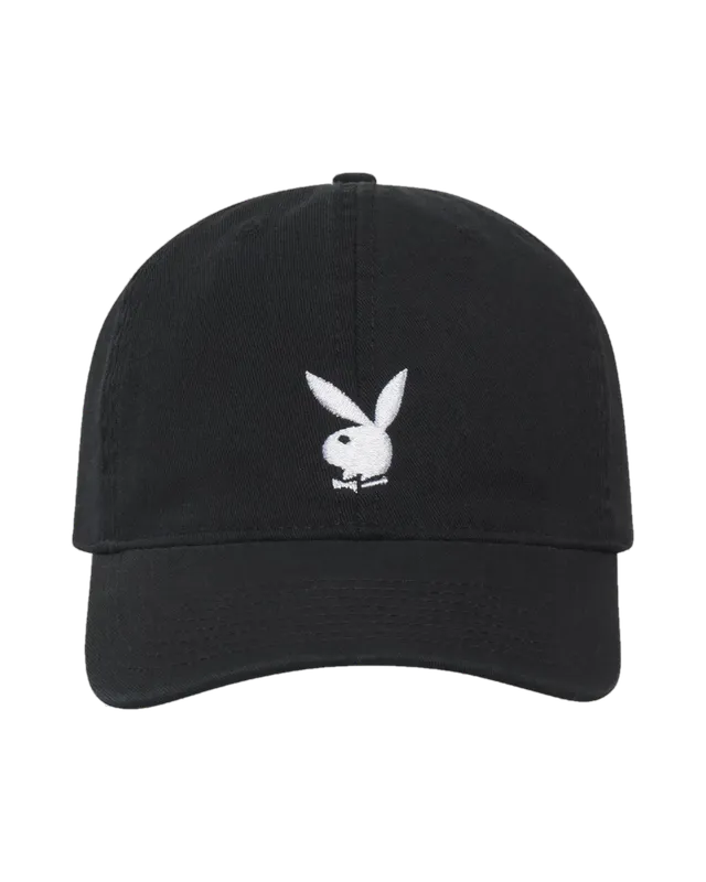 Playboy Rabbit Head Cappello Nero regolabile ricamato