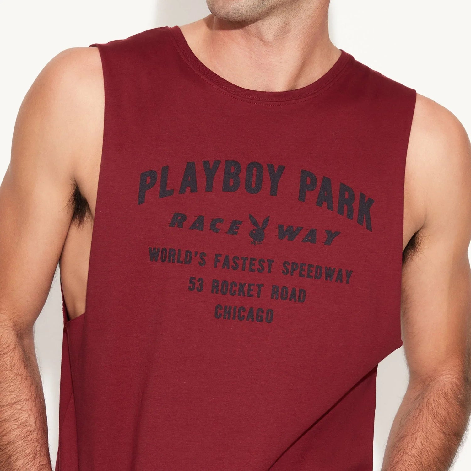 Playboy Raceway canottiera muscle bordeaux cotone