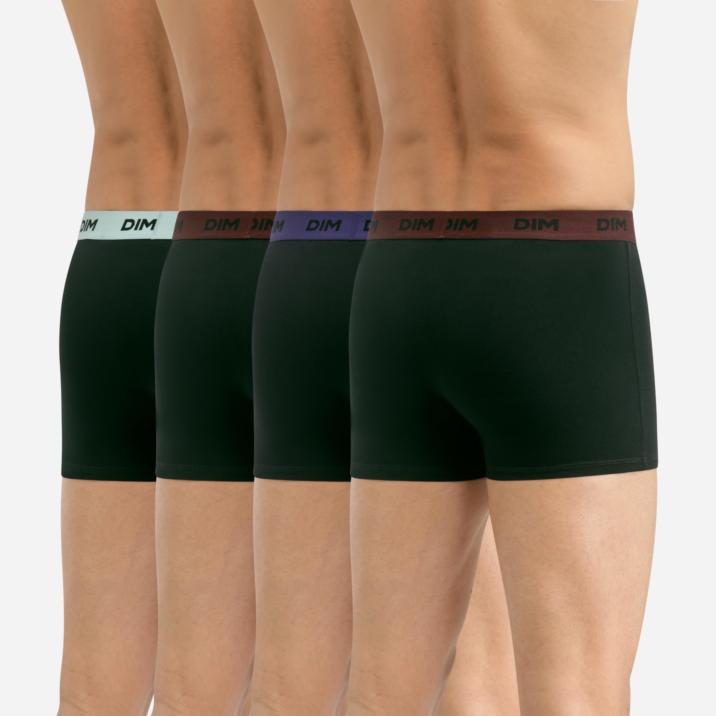 DIM Mix and Colors Boxer Uomo x4 Nero Cintura Cotone
