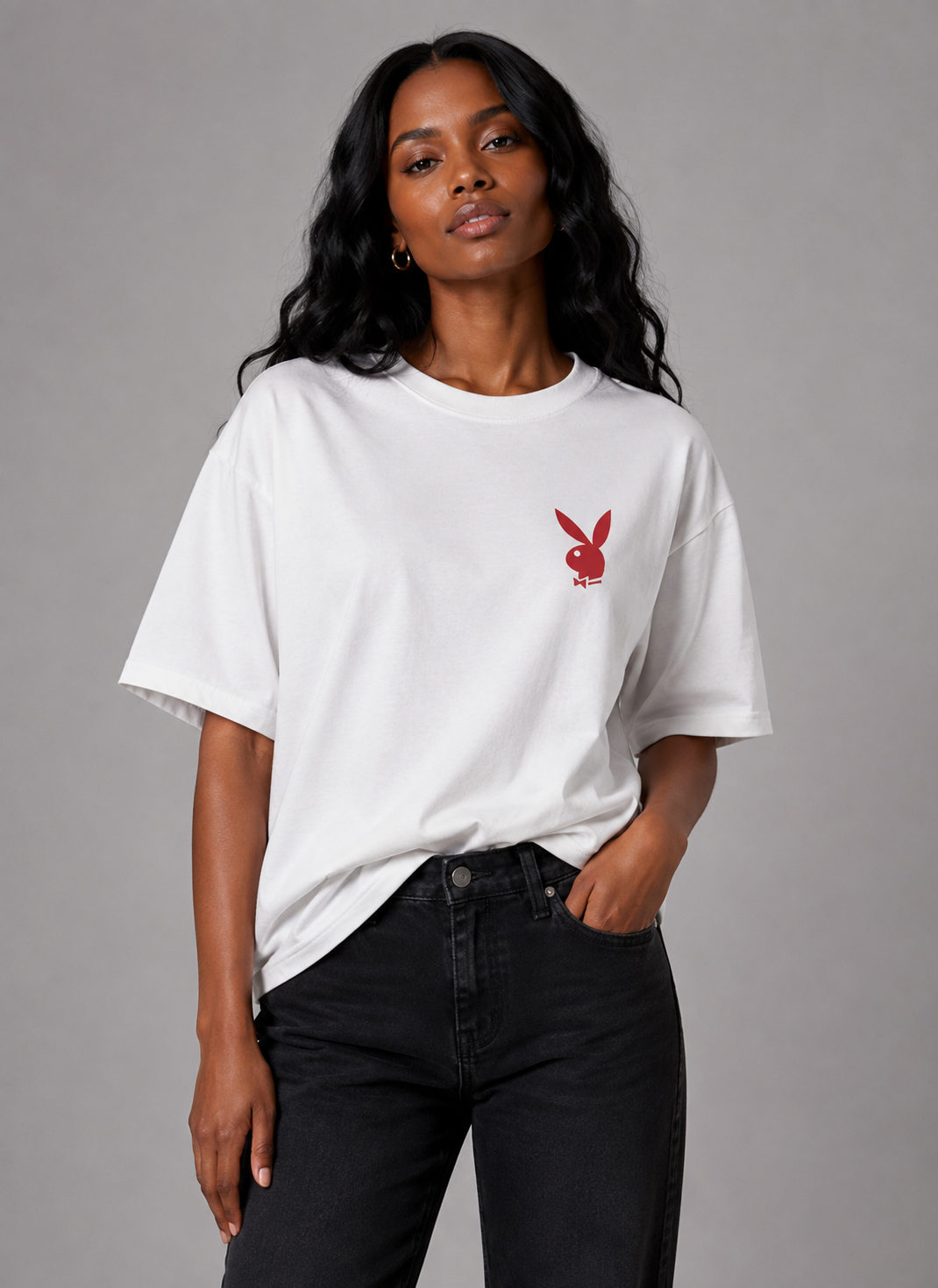 Playboy Janis Cover t-shirt bianca cotone unisex