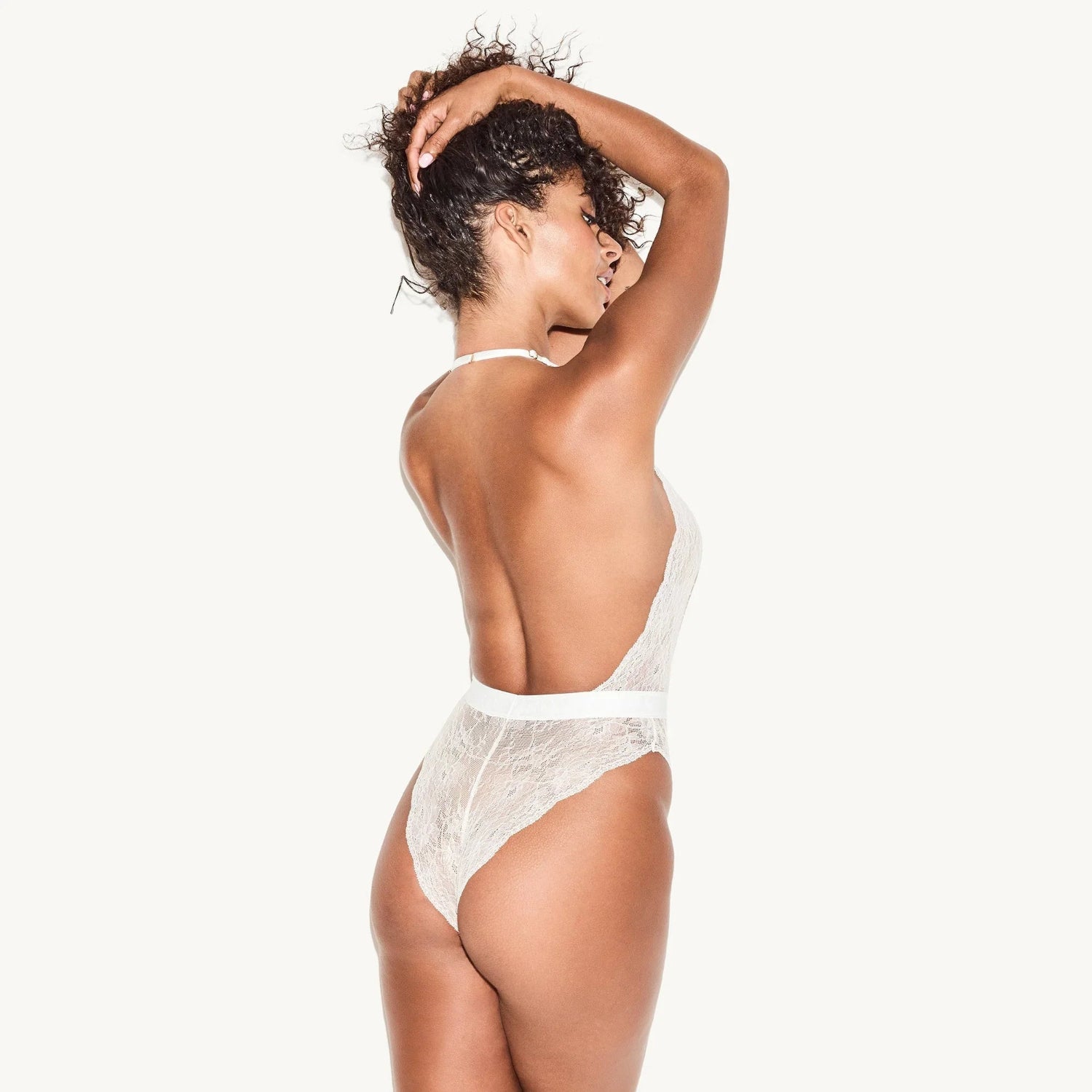 Playboy Lace Plunge body pizzo azzurro sgambato