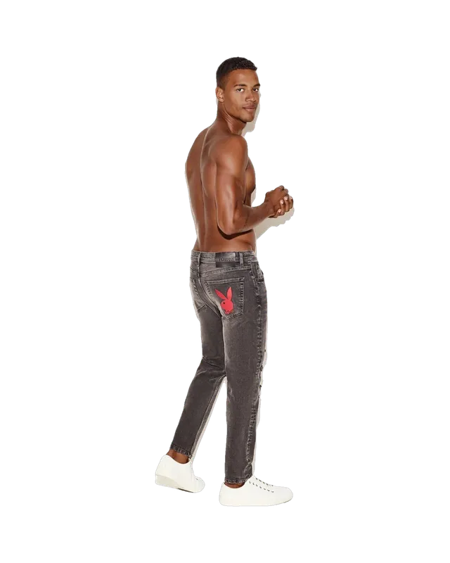 Playboy Skinny jeans grey destroy elasticizzato uomo