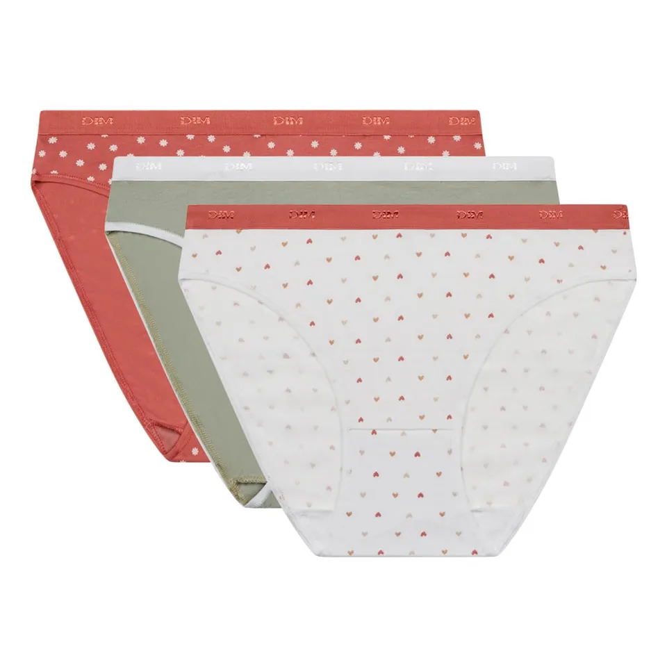 DIM Les Pockets Coton Slip Donna x3 Cotone Confortevole