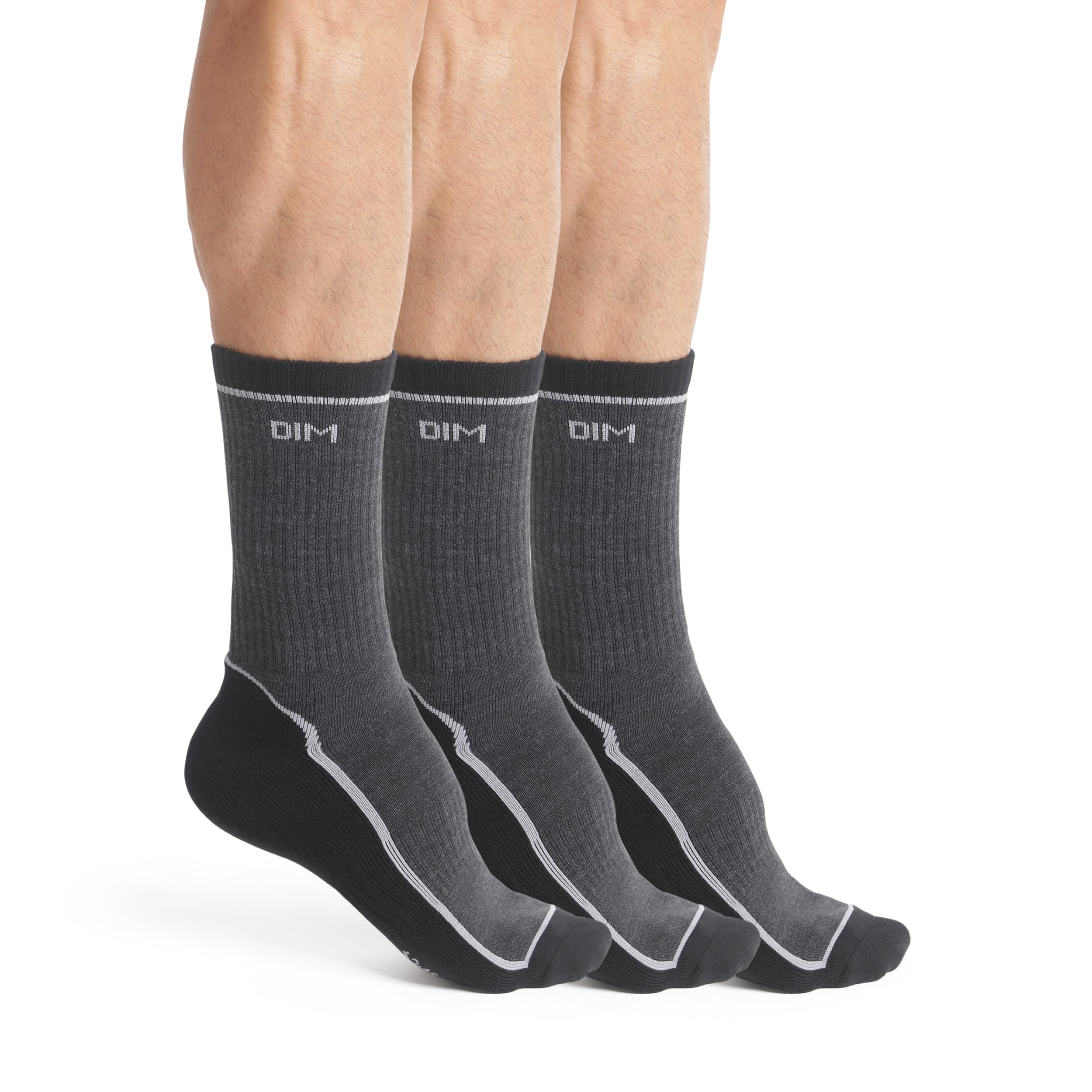 DIM Outdoor Work calzini uomo x3 grigio melange rinforzati