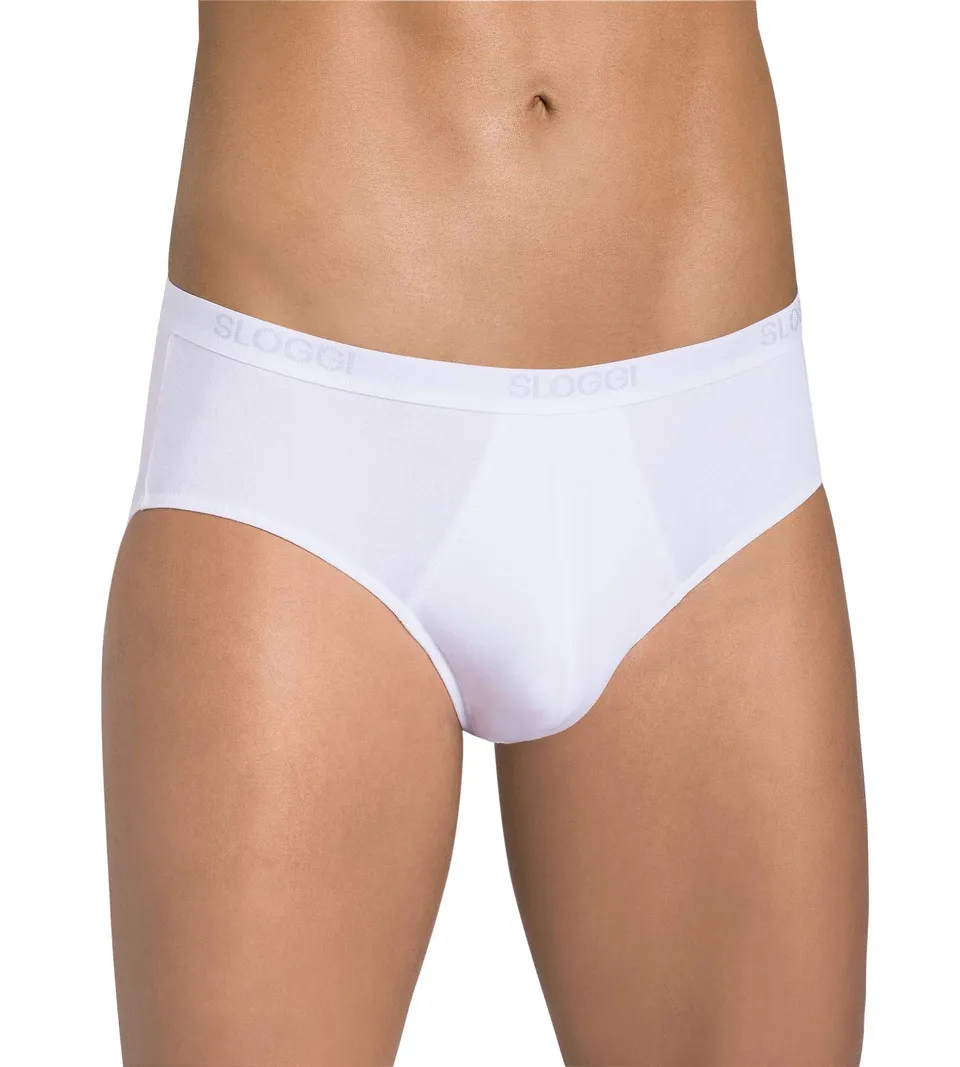 Sloggi Basic Midi slip uomo 2 pezzi bianco cotone