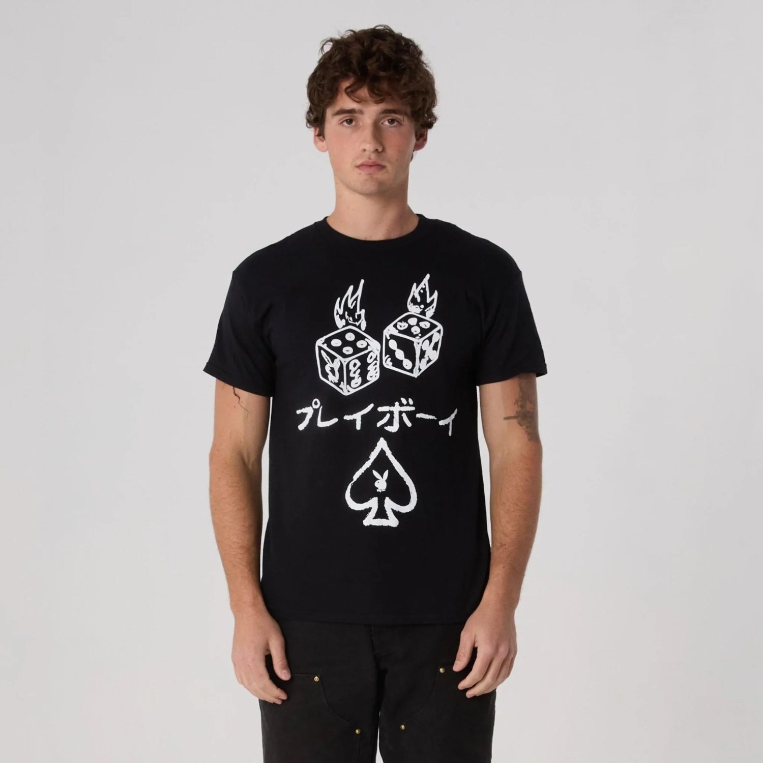 Playboy Stacked Tee t-shirt sabbia cotone