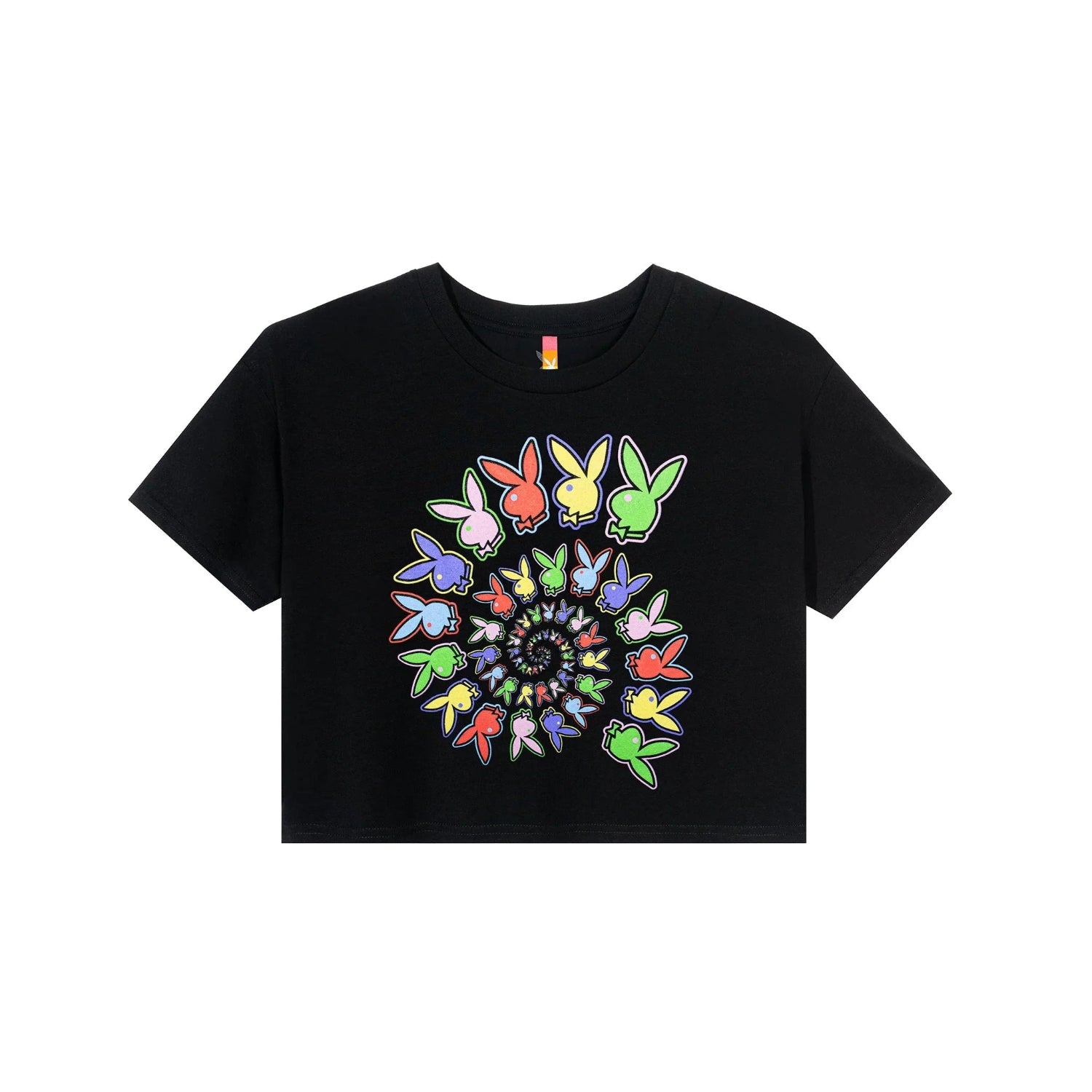 Playboy Color Bars Spiral t-shirt crop donna cotone