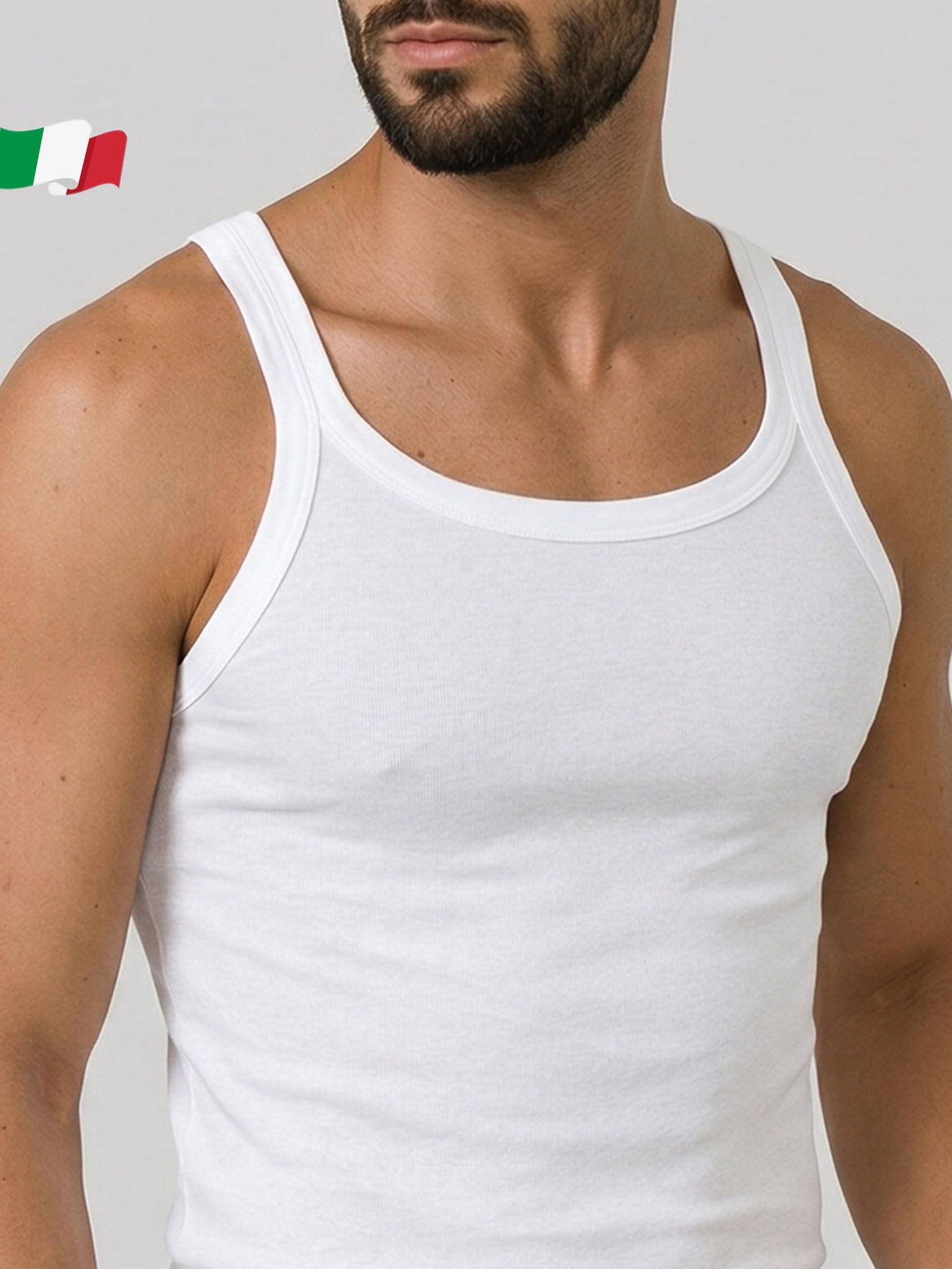 Egi 5410 Filo di Scozia Canottiera Uomo Bianca