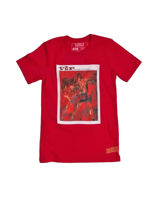 Playboy VIP maglietta rossa cotone collezione boxe