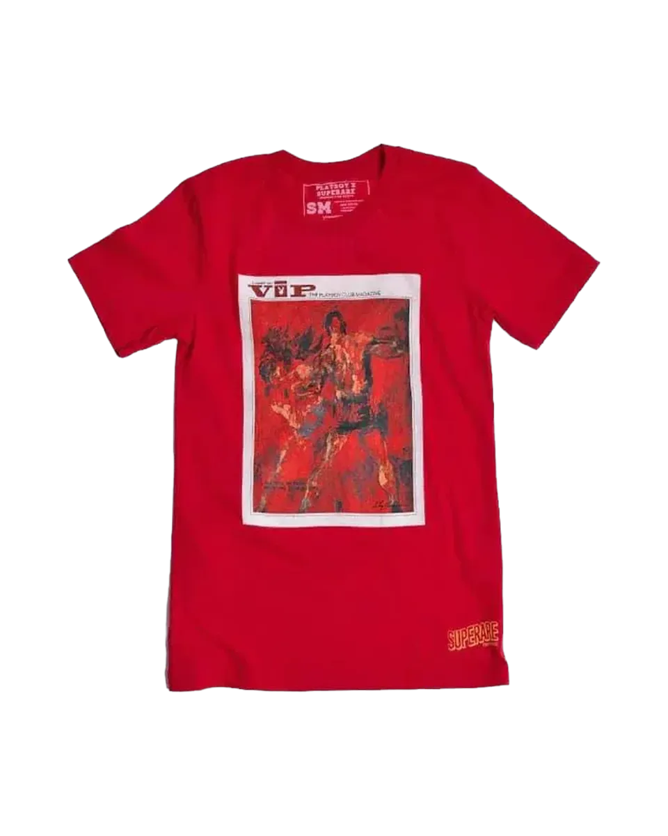 Playboy VIP maglietta rossa cotone collezione boxe