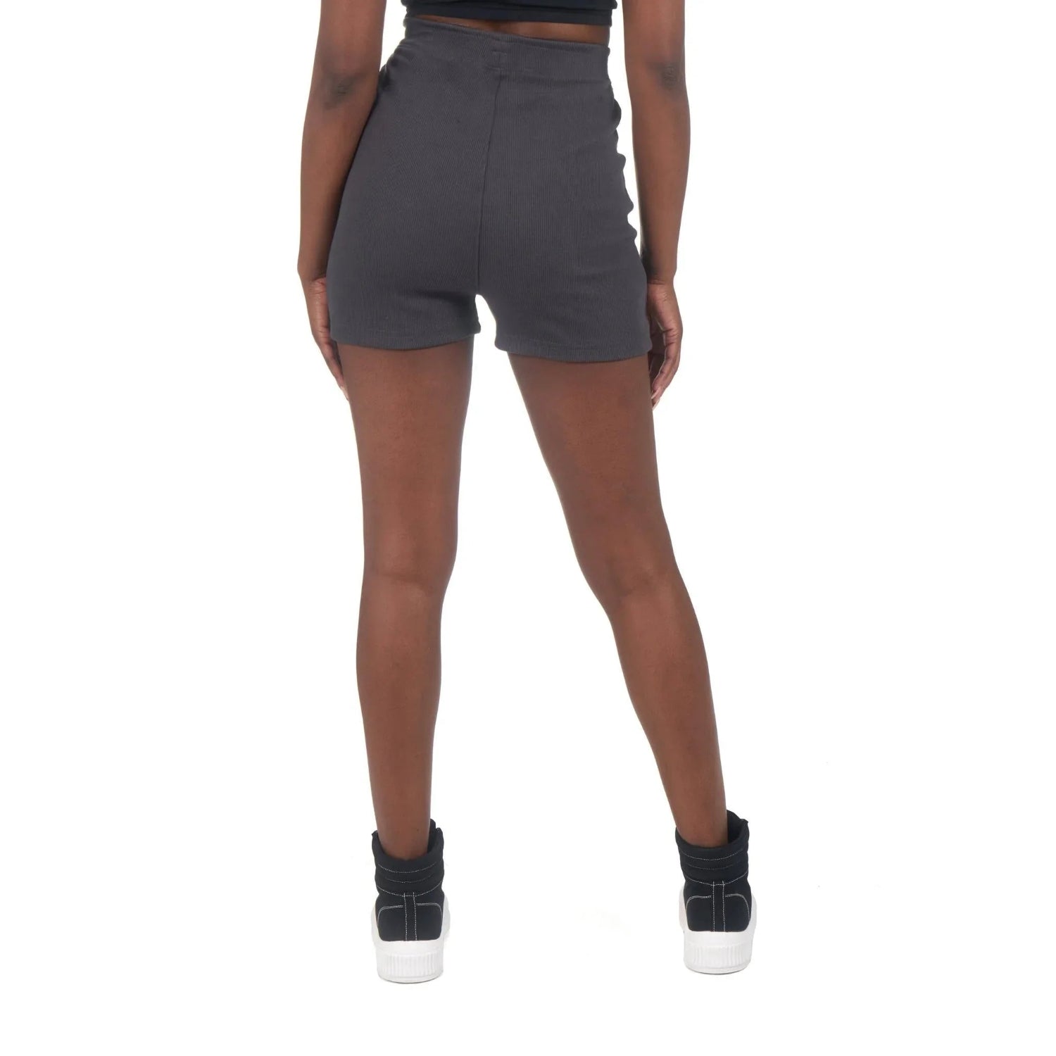 Playboy Classic shorts biker neri vita alta costine