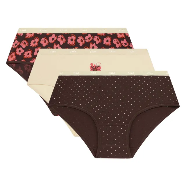 DIM Les Pockets slip cotone donna x3 fantasia