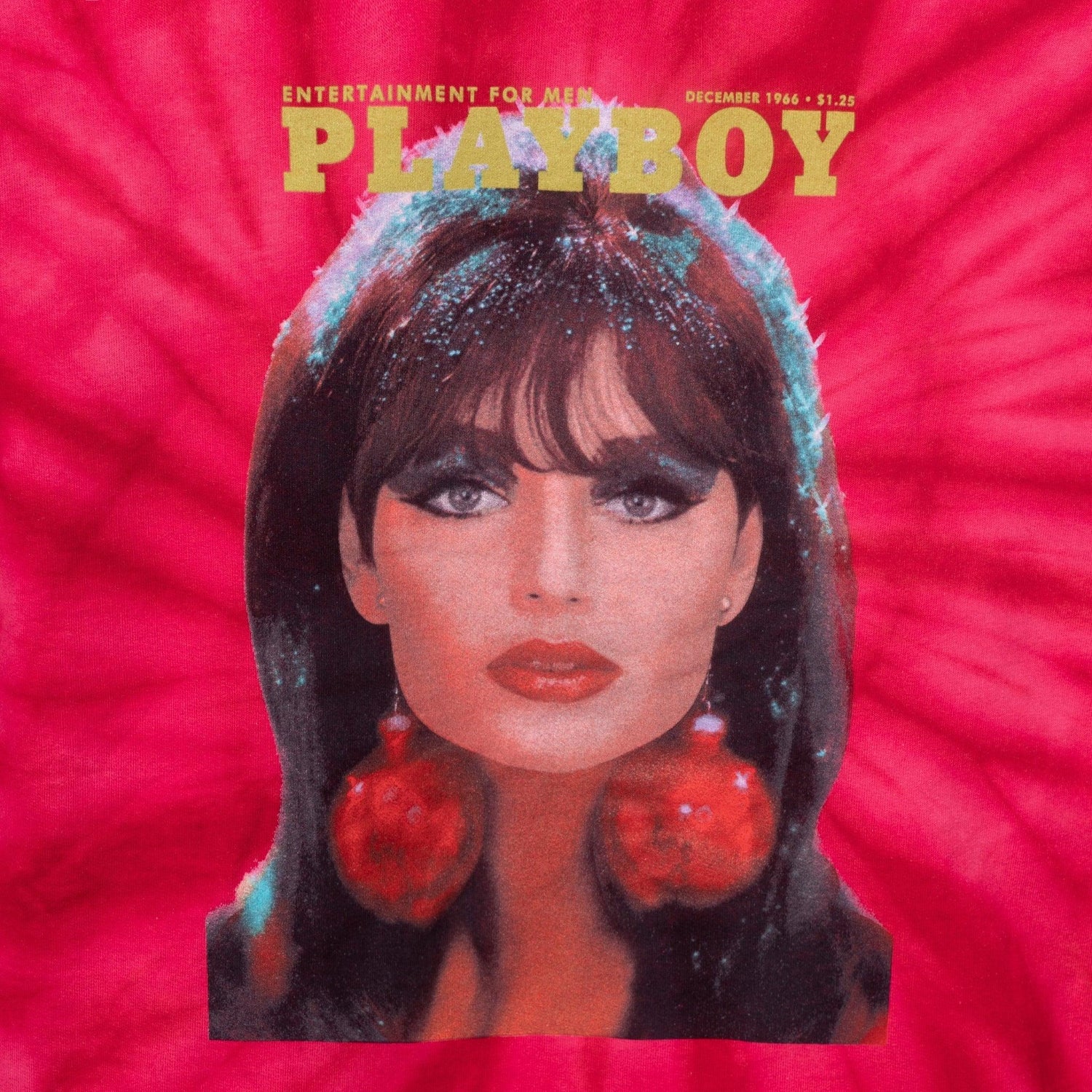 Playboy December 1966 Hoodie felpa rossa tie dye
