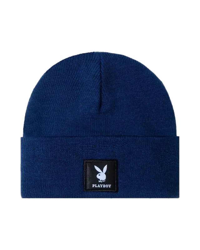 Playboy Knit Beanie berretto cobalt patch logo