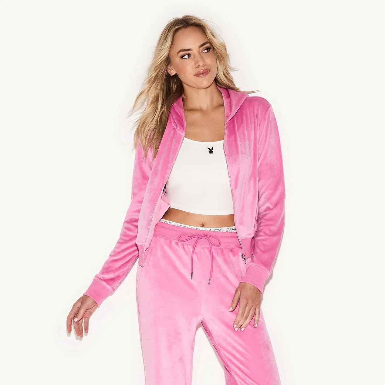 Playboy Velour giacca donna zip intera velluto morbido