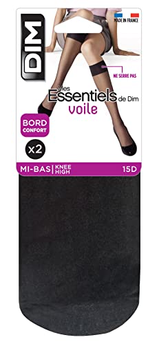 DIM Mes Essentiels Voile gambaletti donna x2 neri trasparenti