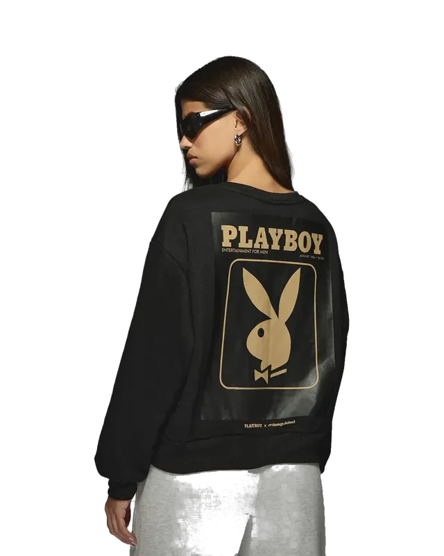 Playboy x Missguided Jan 1984 Cover felpa Small girocollo