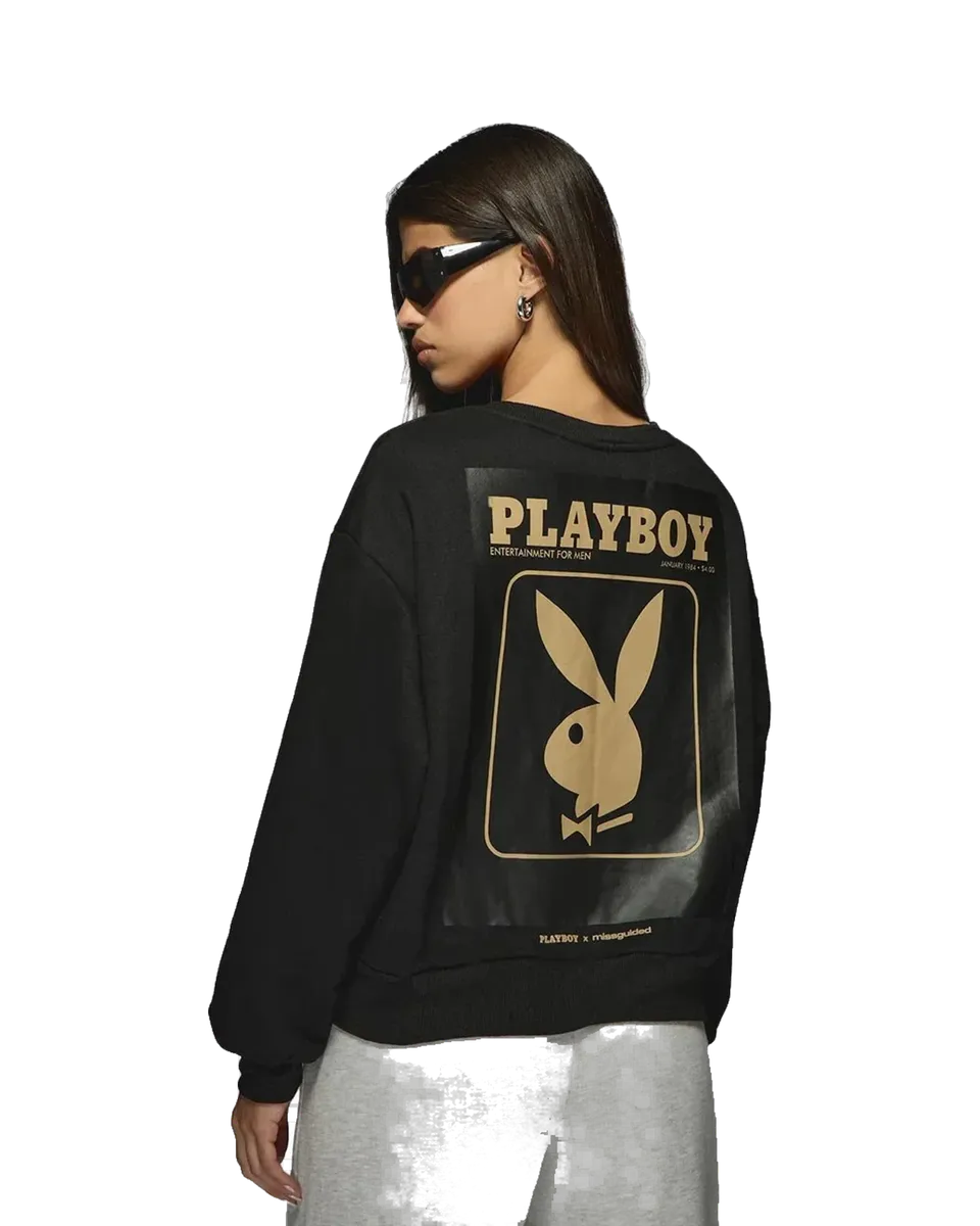 Playboy x Missguided Jan 1984 Cover felpa Small girocollo