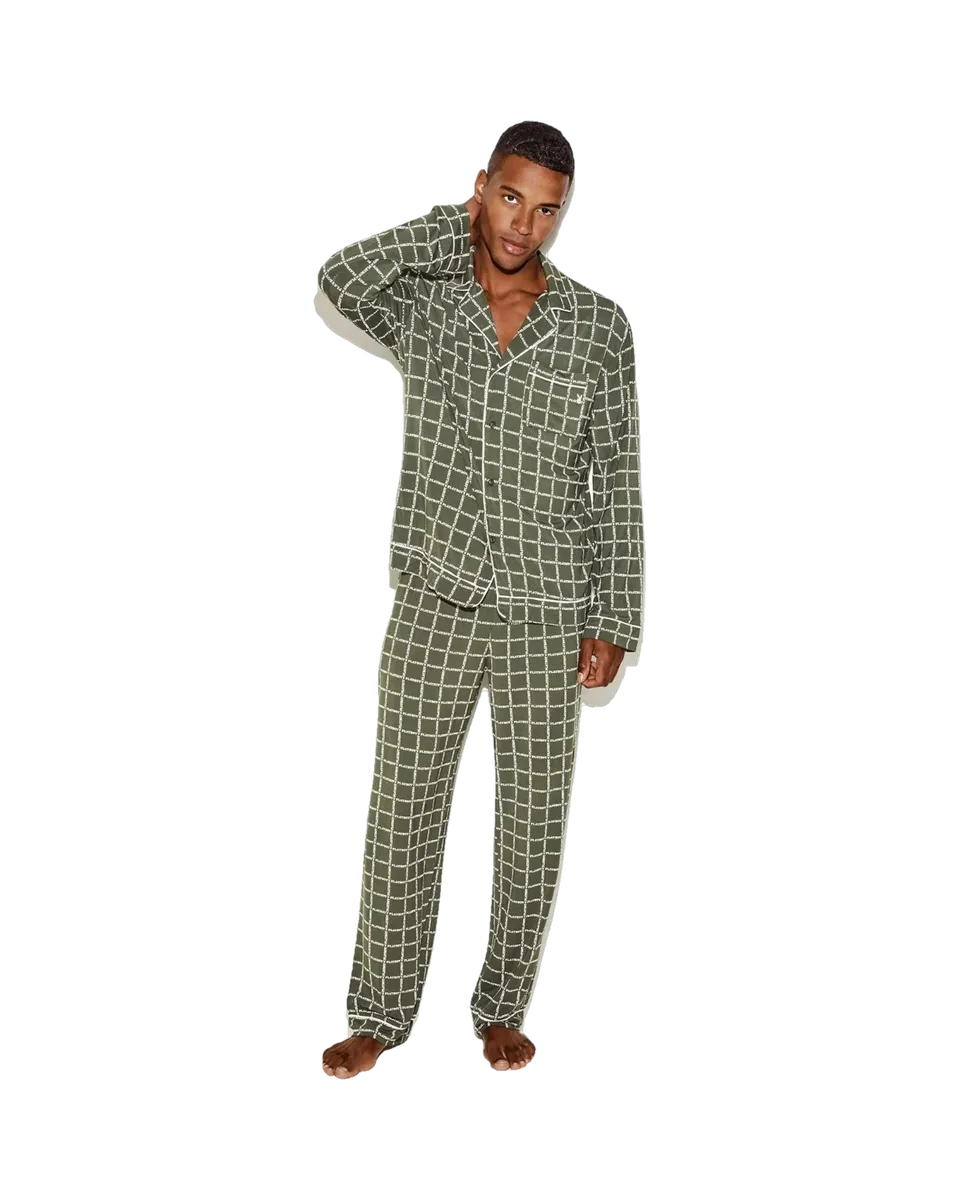 Playboy Classic Sleep Set pigiama uomo verde modal