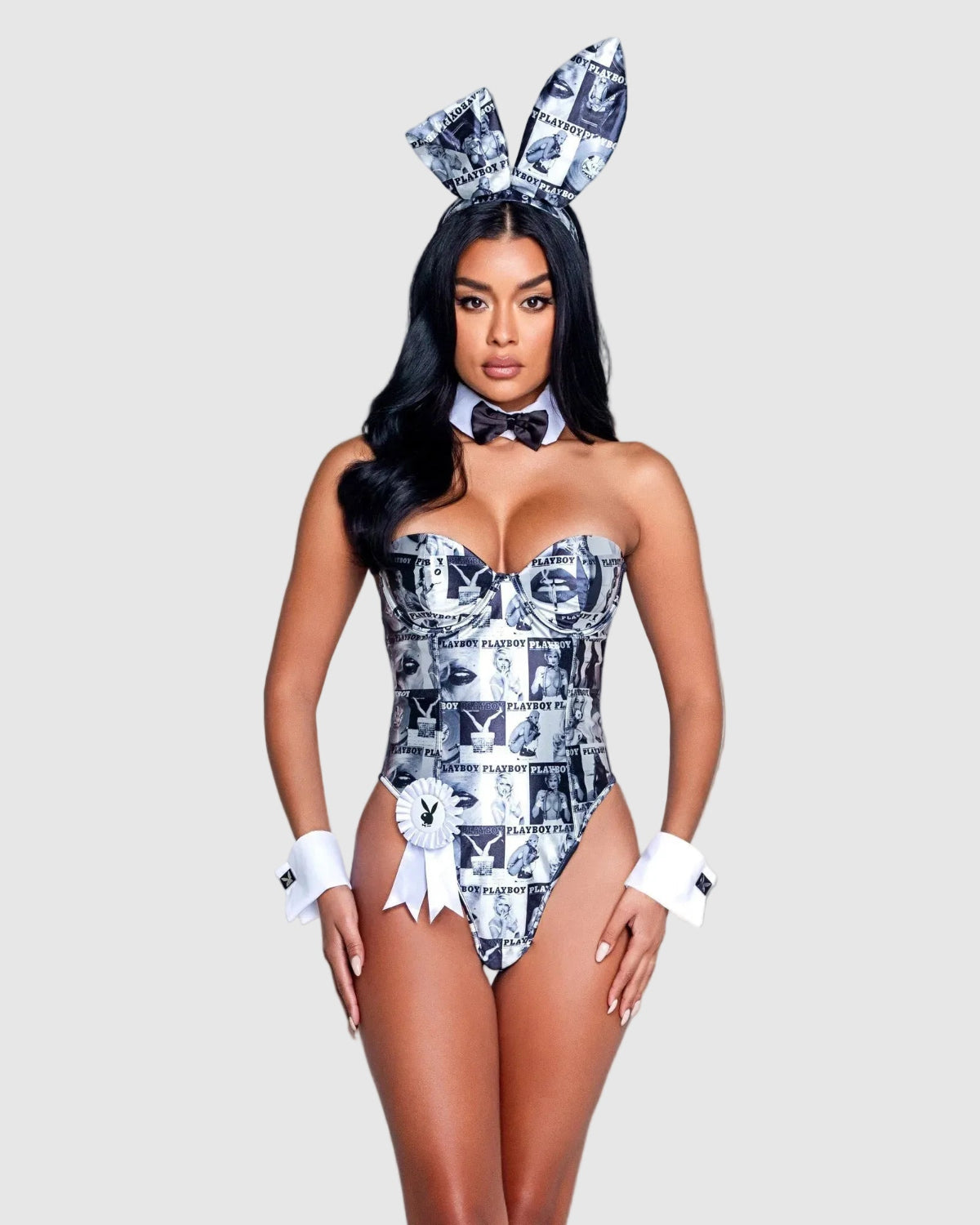 Playboy Bunny Cover Girl costume corsetto nero lacci