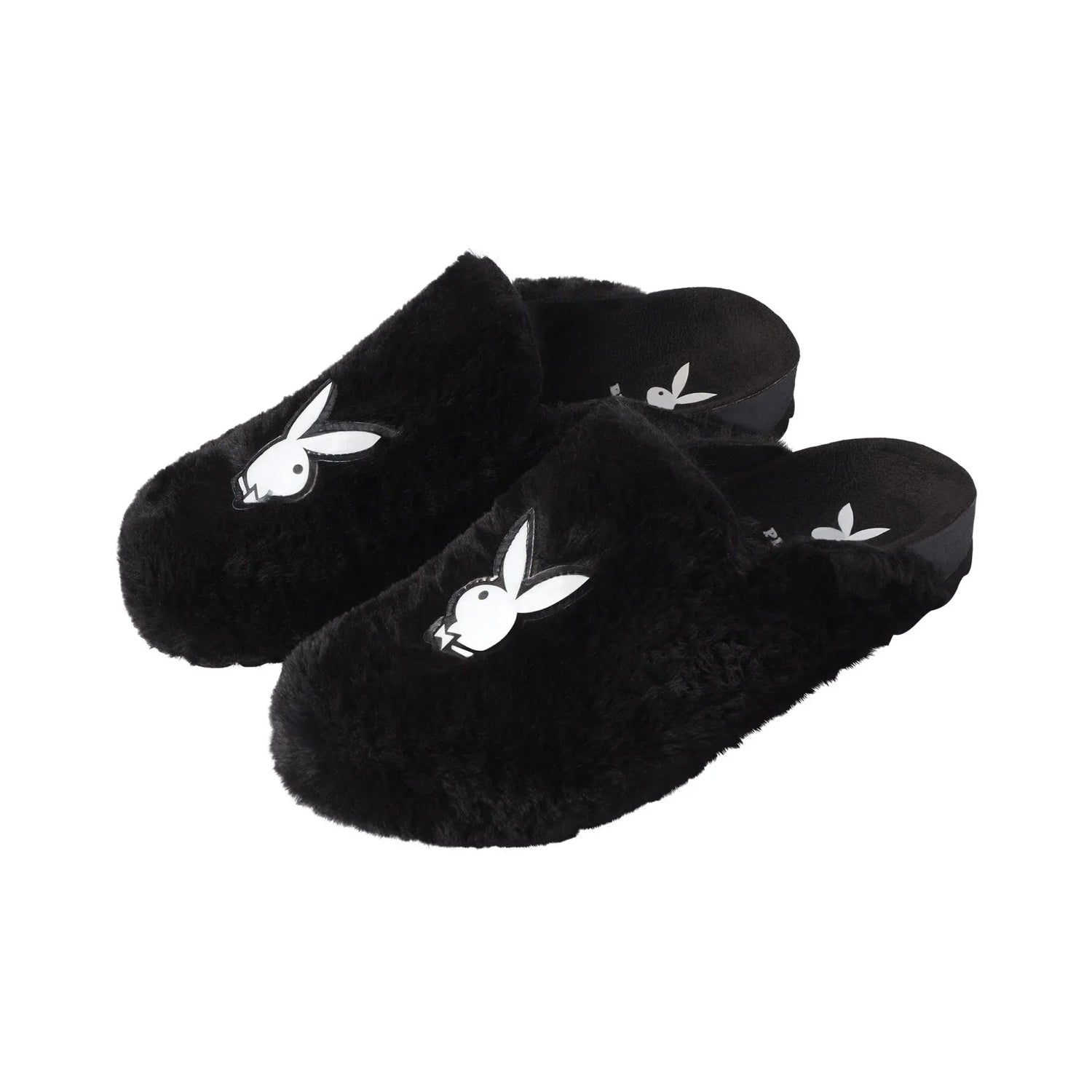 Playboy Fuzzy Slides ciabatte pelose bianche comfort