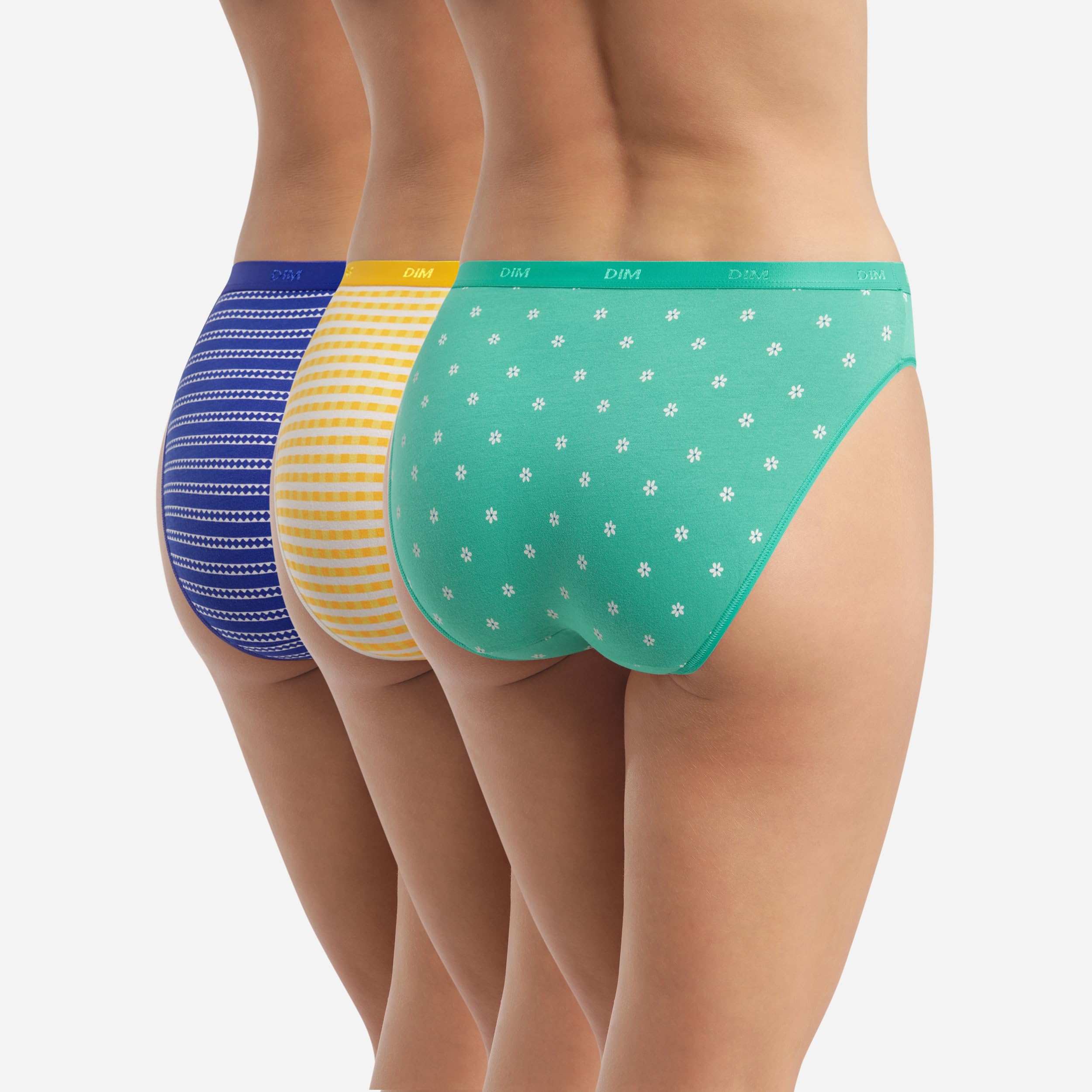 DIM Pockets slip cotone donna x3 blu verde arancio elastico S