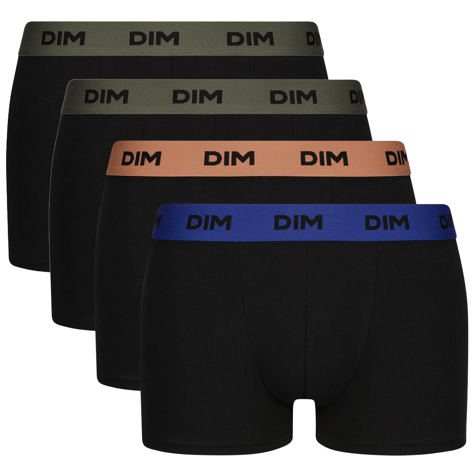 DIM Mix and Colors Boxer Uomo x4 Nero Cintura Cotone