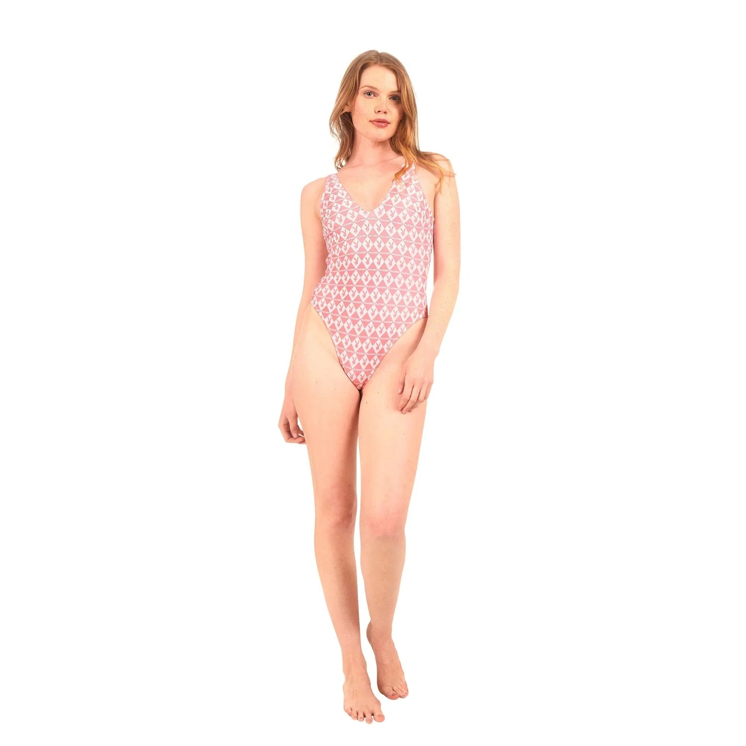 Playboy Monogram Costume intero rosa scollo tondo
