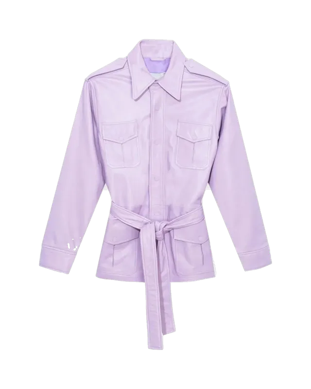 Playboy Safari giacca pelle nappa moss cintura