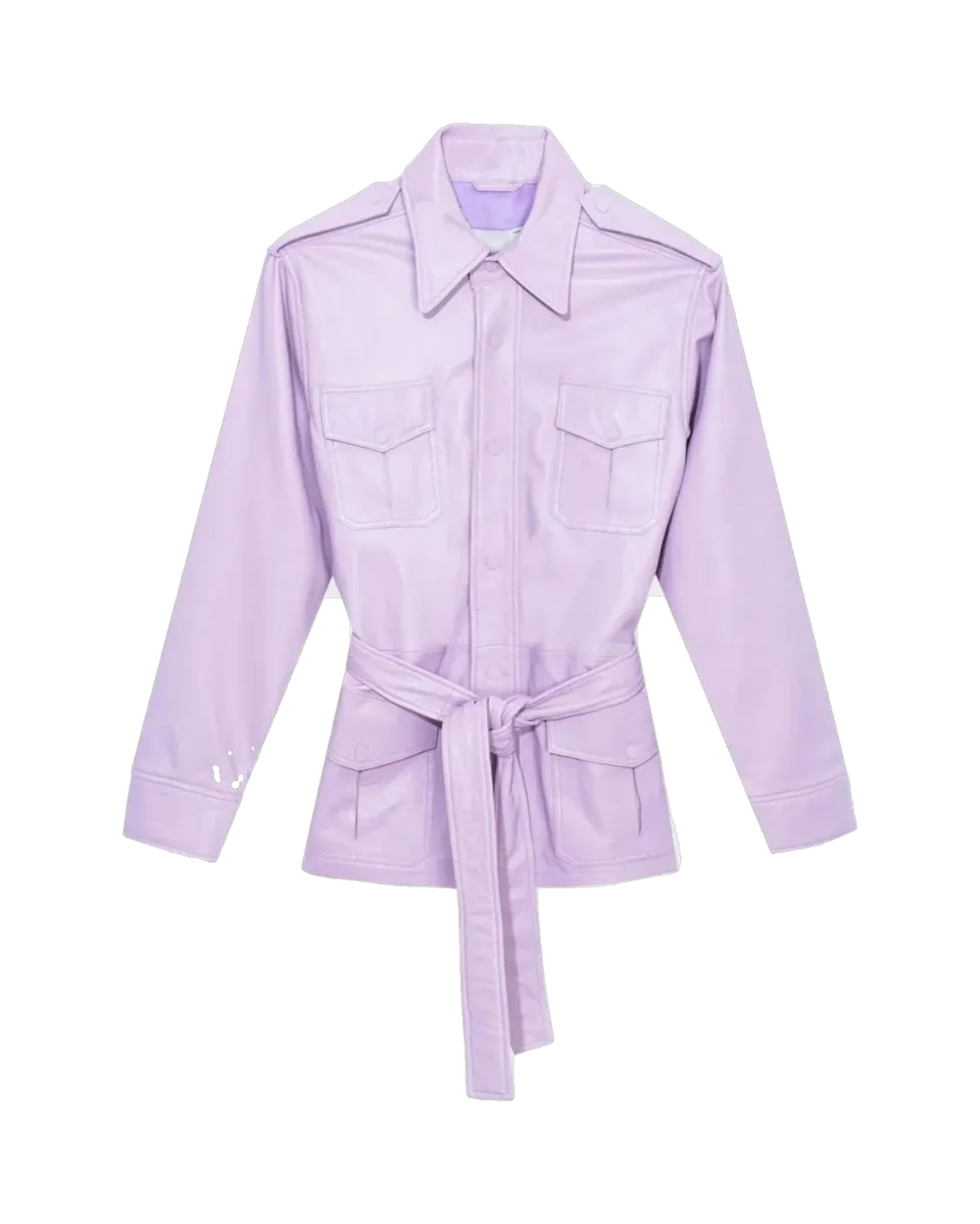 Playboy Safari giacca pelle nappa moss cintura