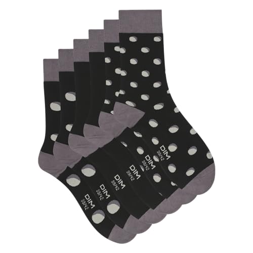 DIM Calzini Uomo Cotone Pois Nero Grigio 39-42 x3